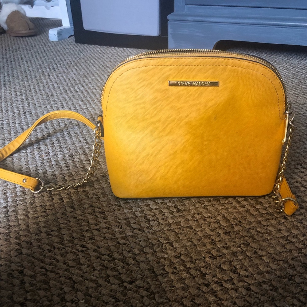 Yellow Steve Madden cross body bag